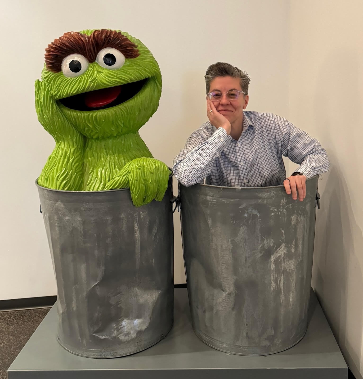photo of photo of Maria Janelli and Oscar the Grouch