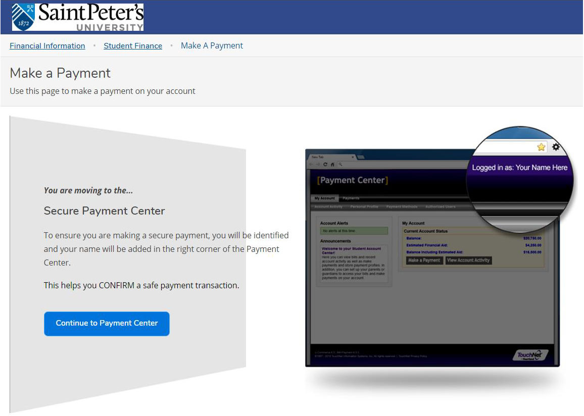 Student Account PAYMENT CENTER