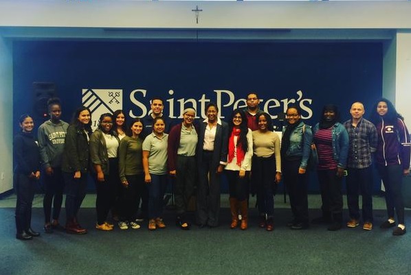 senator cunningham and students