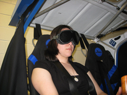 student in simulator